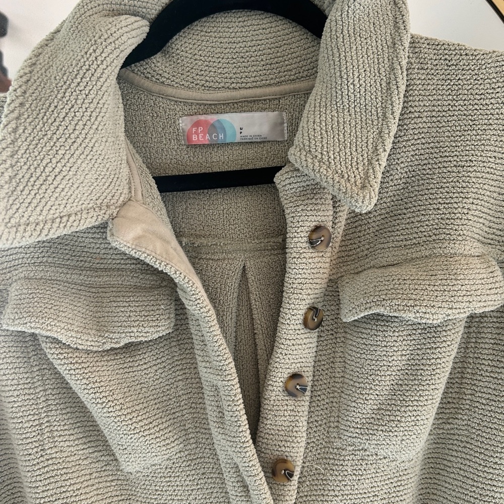 FP Beach Textured Beige Jacket